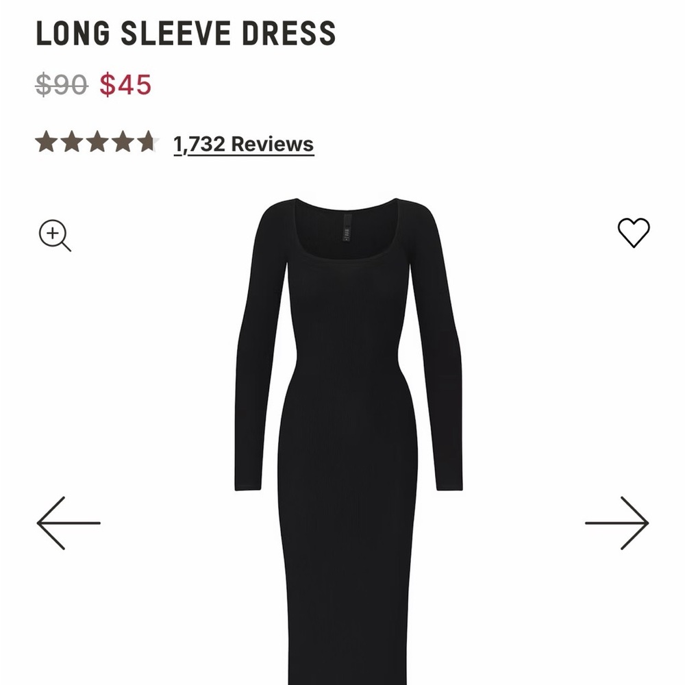 SKIMS Soft Lounge Long Sleeve Dress - Size M